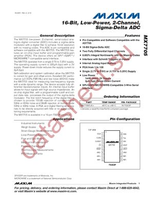 MX7705EUE+ datasheet  